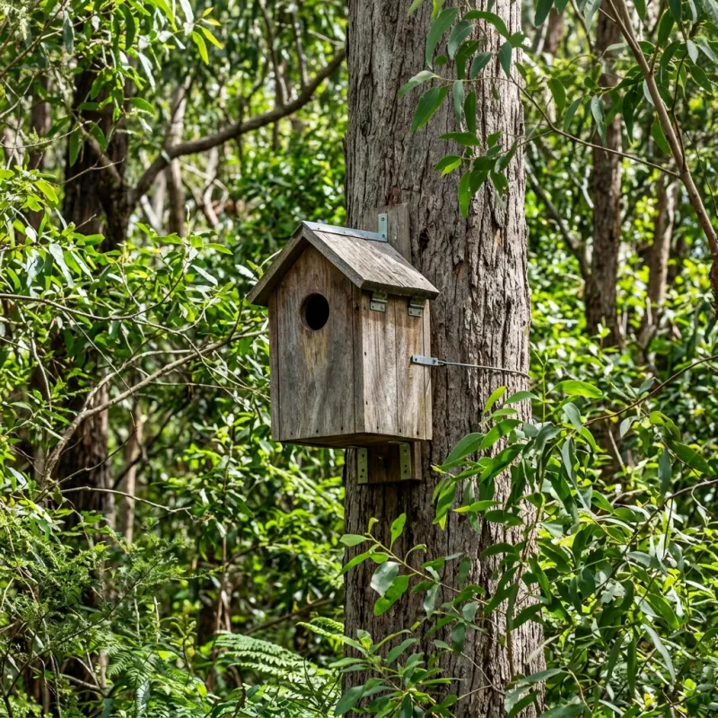 Animal nesting box installed as a humane alternative to a Thomastown roof cavity